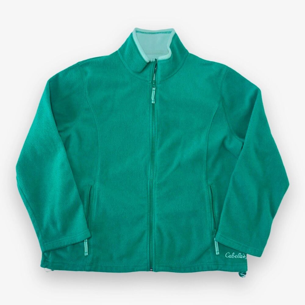 Cabela's Teal Green Full Zip Fleece Jacket Sz XL